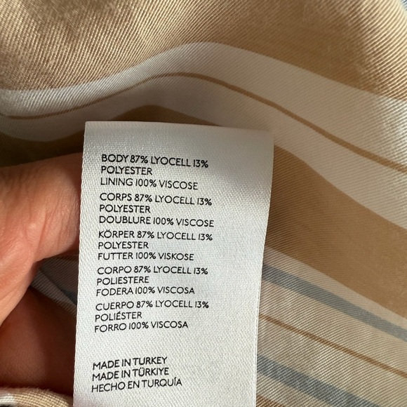 Maeve by Anthropologie Striped Asymmetrical Wrap Shirt Dress | Size Small - Picture 5 of 8